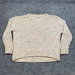 Seven7 Mens XL Cream Multi Color Confetti Fleck Chunky Knit Pullover Sweater